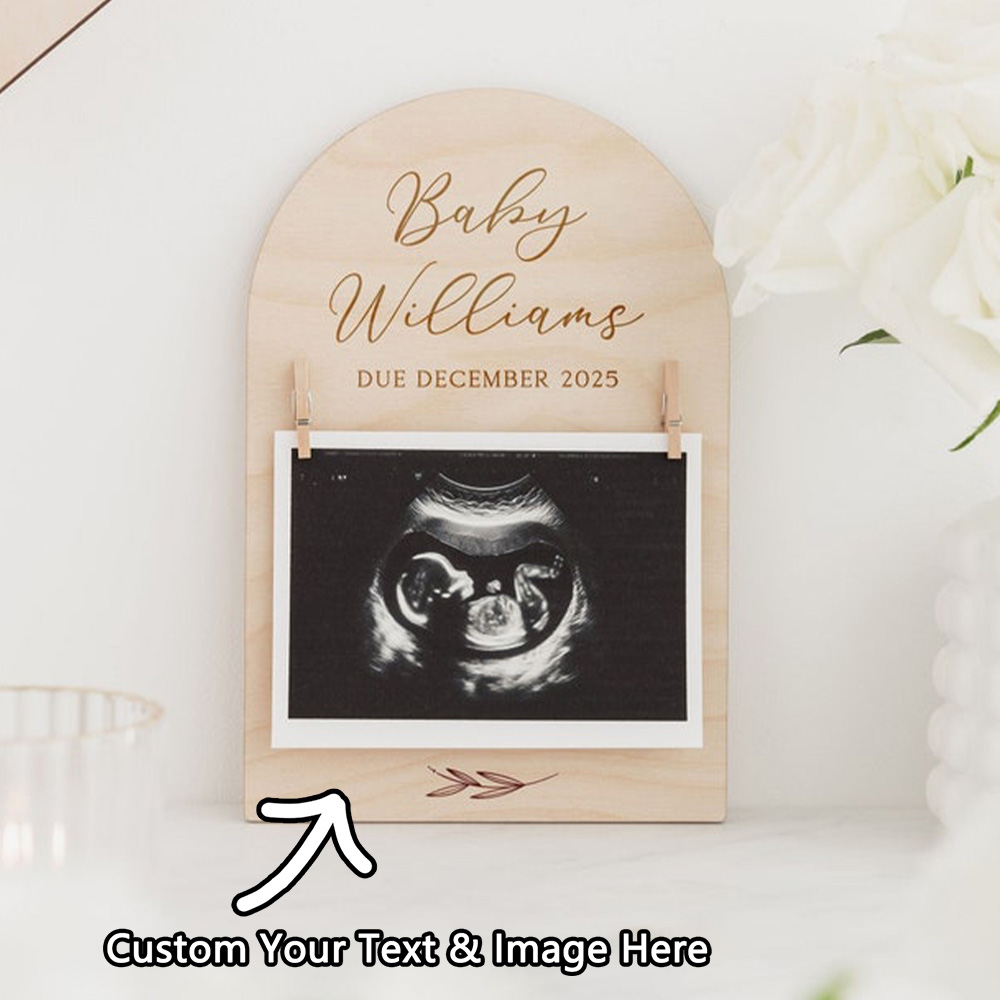 Photo Frame Baby - Cartello personalizzato per l'annuncio della gravidanza