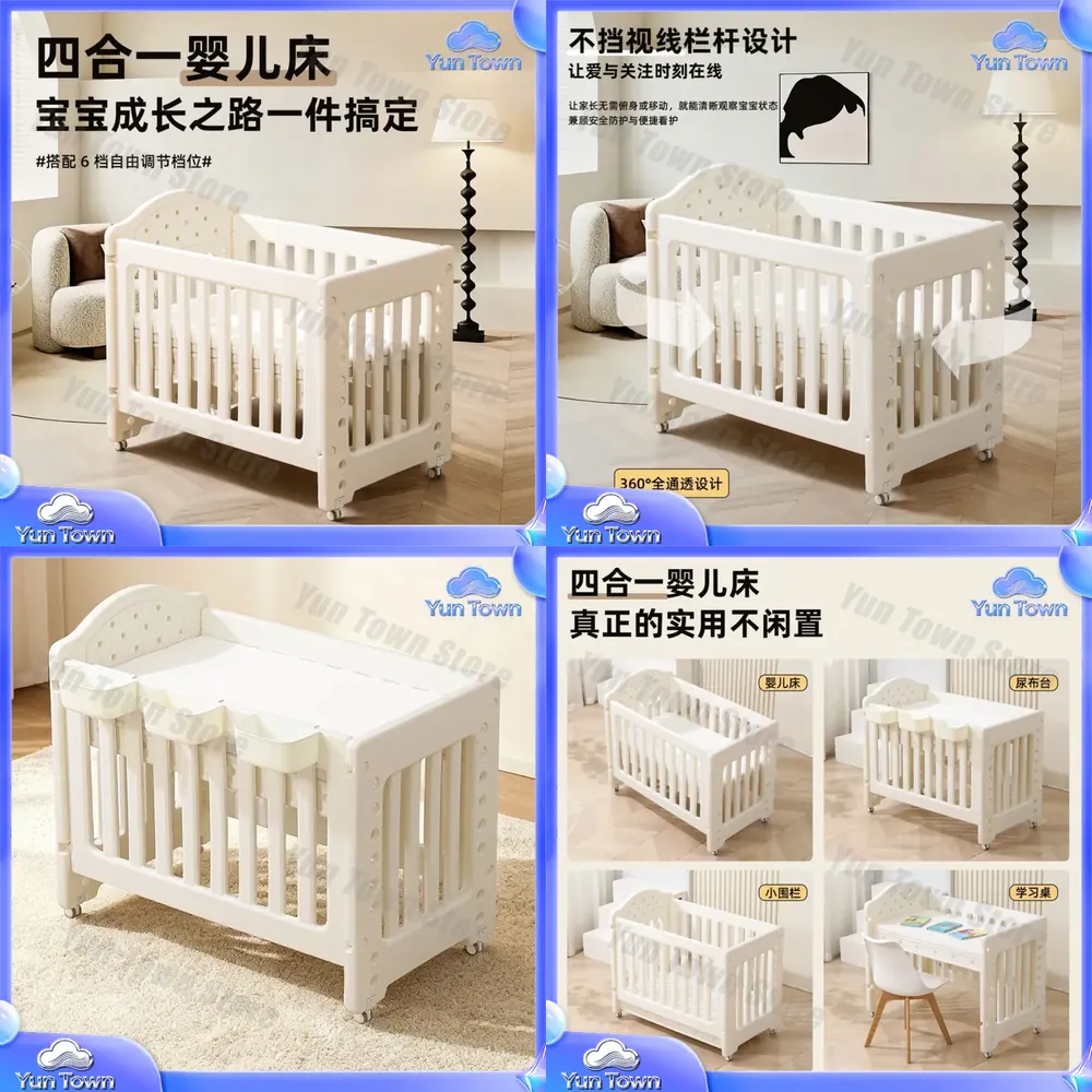Baby Nursery With Queen Bed - Culla Multifunzionale per Neonati, Lettino Portatile