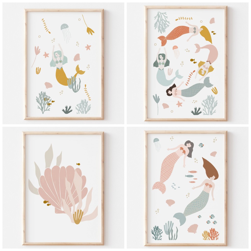 Baby Nursery Themes Girl - Boho Nursery Ocean tema Pink Sea