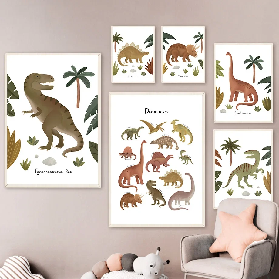 Baby Nursery Tree - Dinosauro Tyrannosaurus Rex Triceratops Albero Cartone