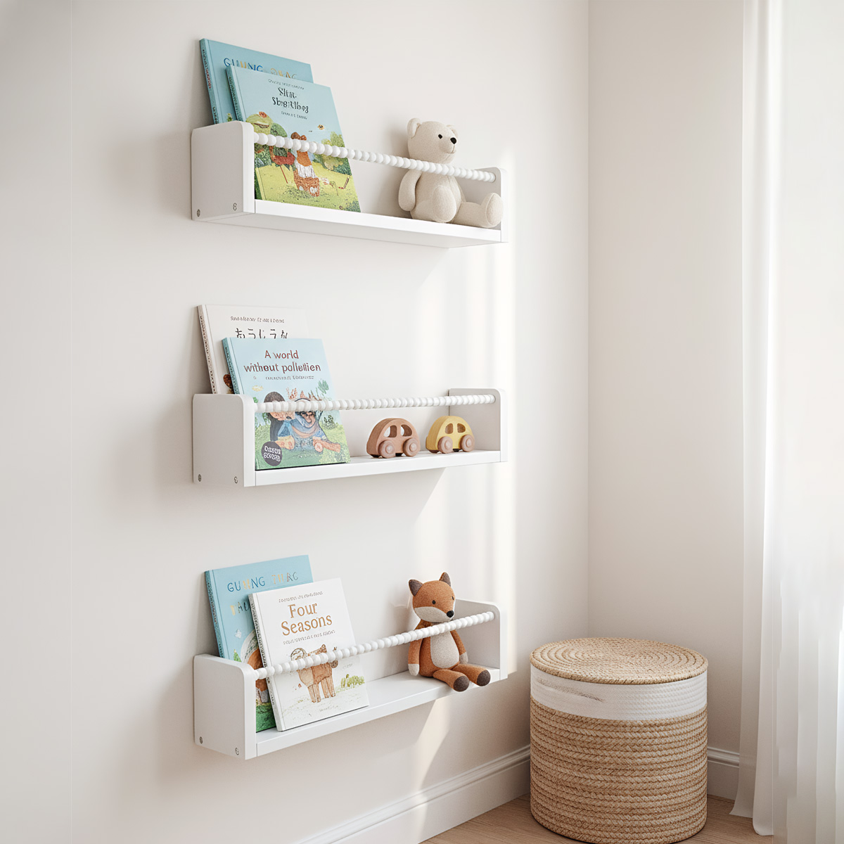 Baby Nursery Floating Shelves - Mensole per Libri da Cameretta, Set