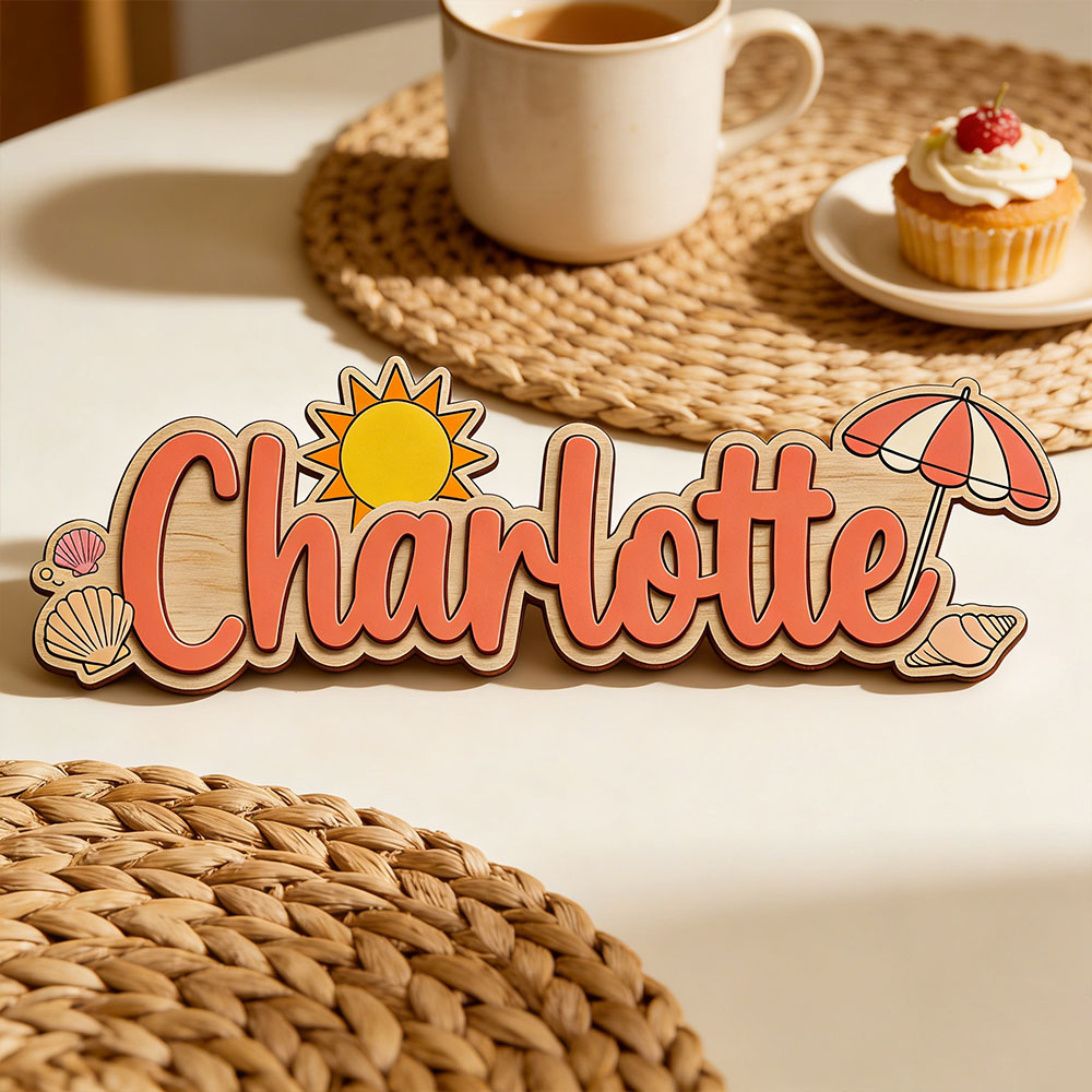 Baby Nursery Themes Girl - Insegna Personalizzata in Legno a Tema