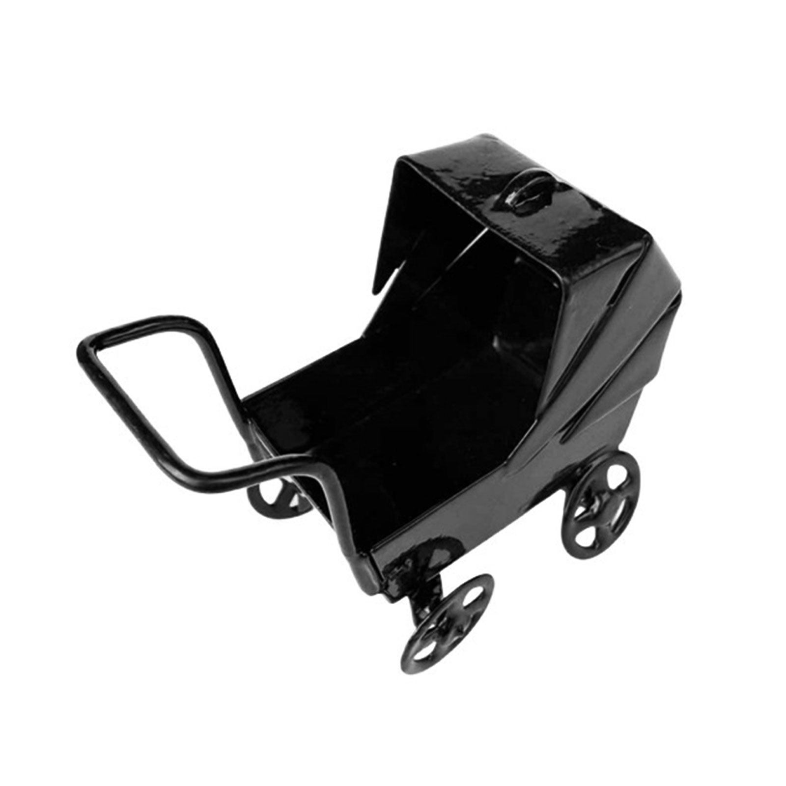Baby Nursery Vintage - Carrozzina in Miniatura di Ferro Nera