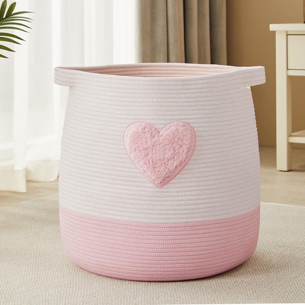 Baby Nursery Laundry Hamper - Cesto portabiancheria rosa per bambini, cesto