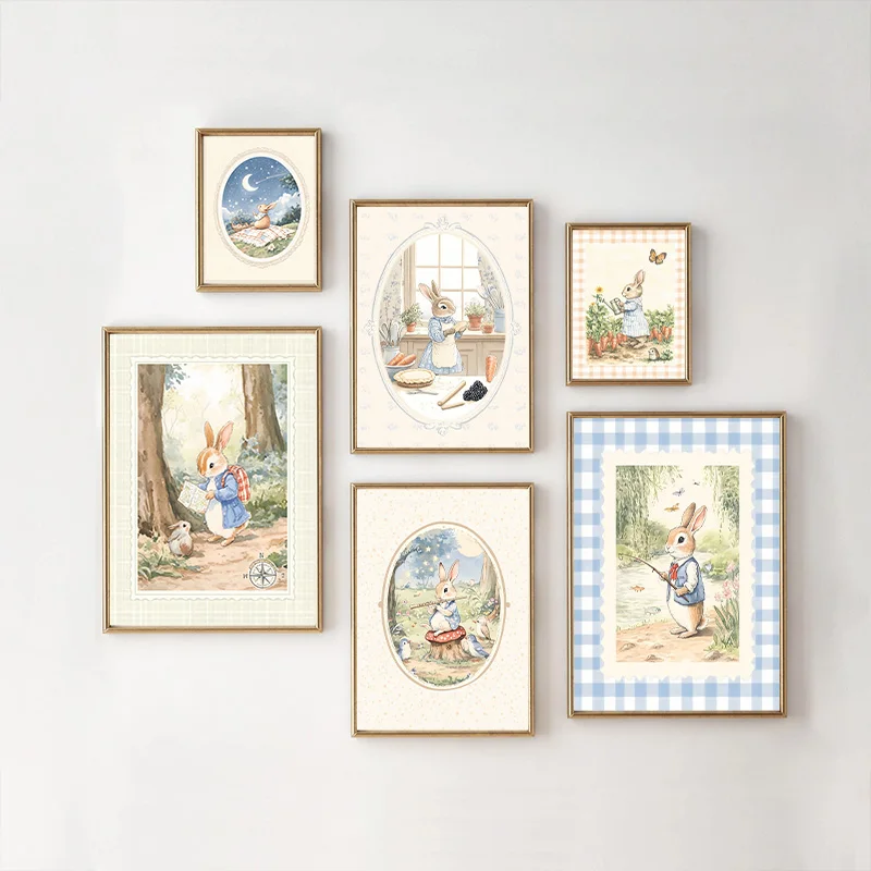 Baby Nursery Vintage - Poster Artistico Vintage Boho a Quadri