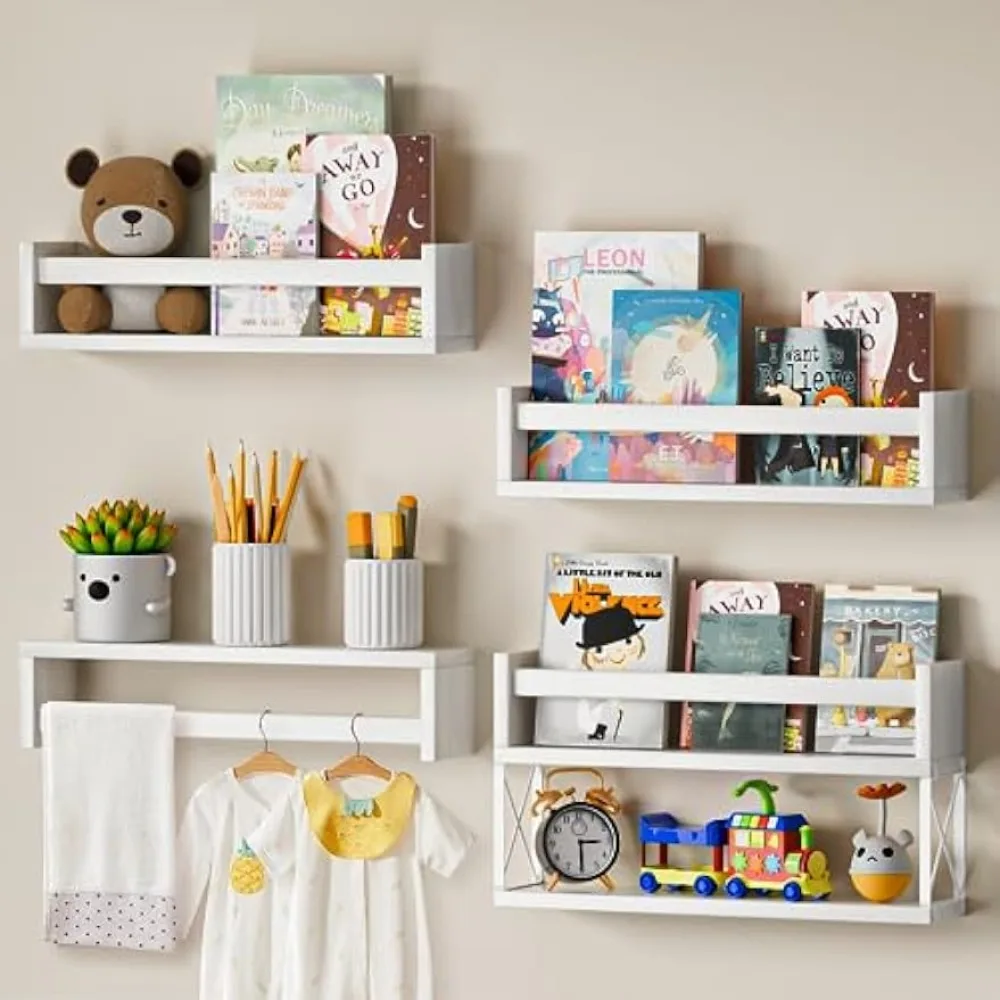 Baby Nursery Floating Shelves - QimCoor Scaffali per Libri per Bambini