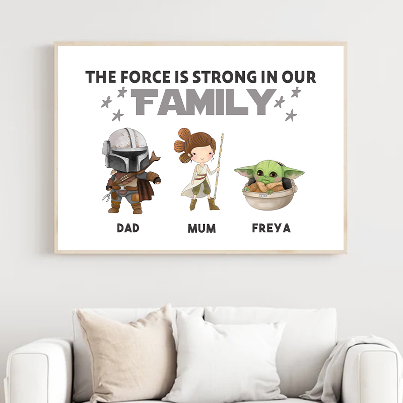 Baby Yoda Nursery - Nome della famiglia personalizzato Stampa Yoda