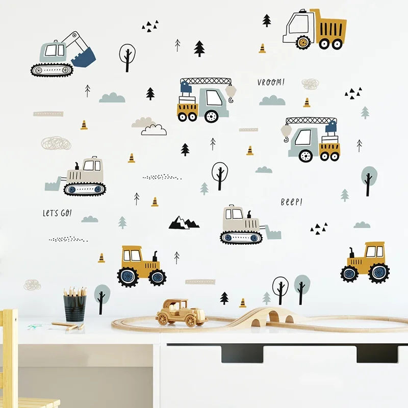 Baby Nursery Wall Stickers - Auto carine disegnate a mano Camion