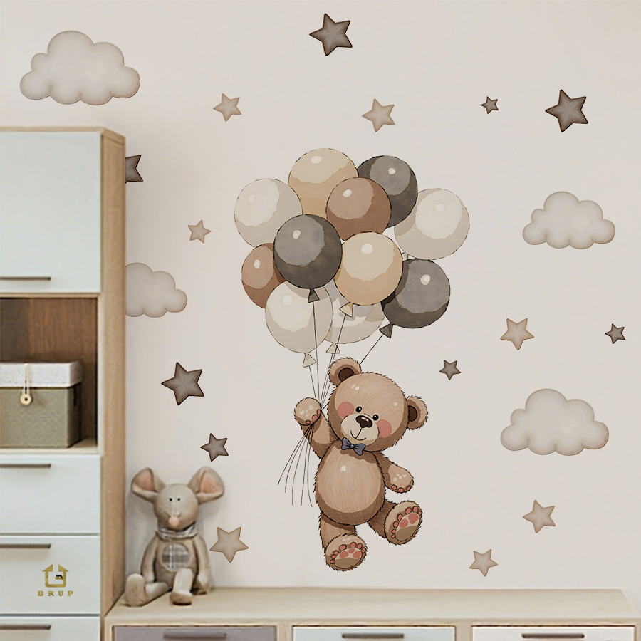 Baby Nursery Products - Adorabili adesivi murali con orsacchiotto, decorazioni