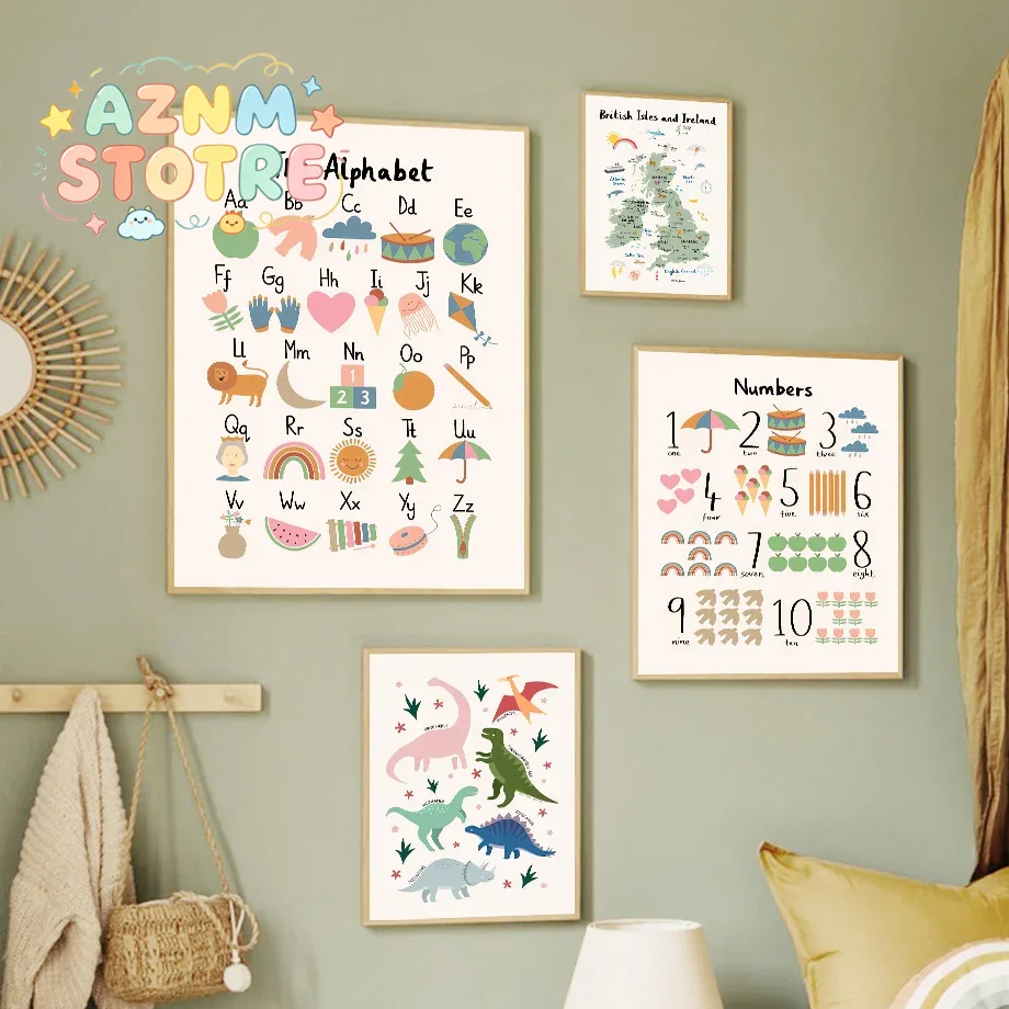 Baby Nursery Products - Mappa del Mondo degli Animali, Alfabeto