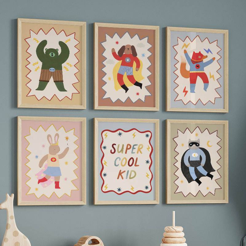 Baby Nursery Products - Divertenti Cartoni Animati Super Cool, Quadri