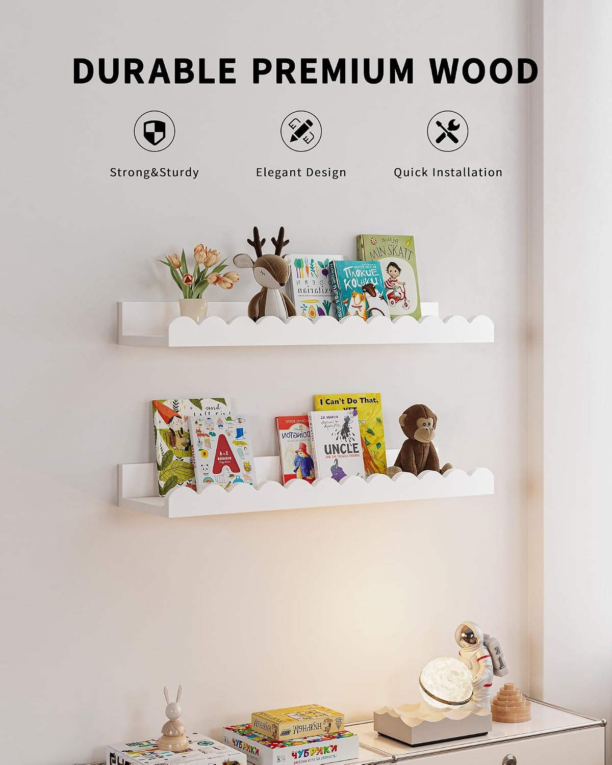 Set di 4 mensole galleggianti  - Baby Nursery Floating Shelves recensione e prezzo