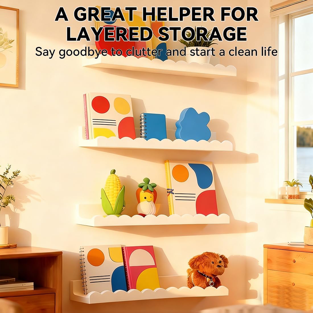 Set di 4 mensole galleggianti  - Baby Nursery Floating Shelves recensione e prezzo