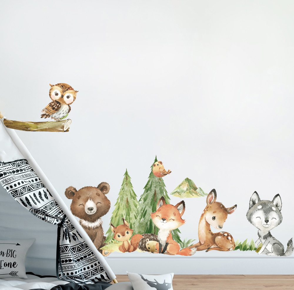 Cartoon Acquerello Foresta Ani - Baby Nursery Tree recensione e prezzo