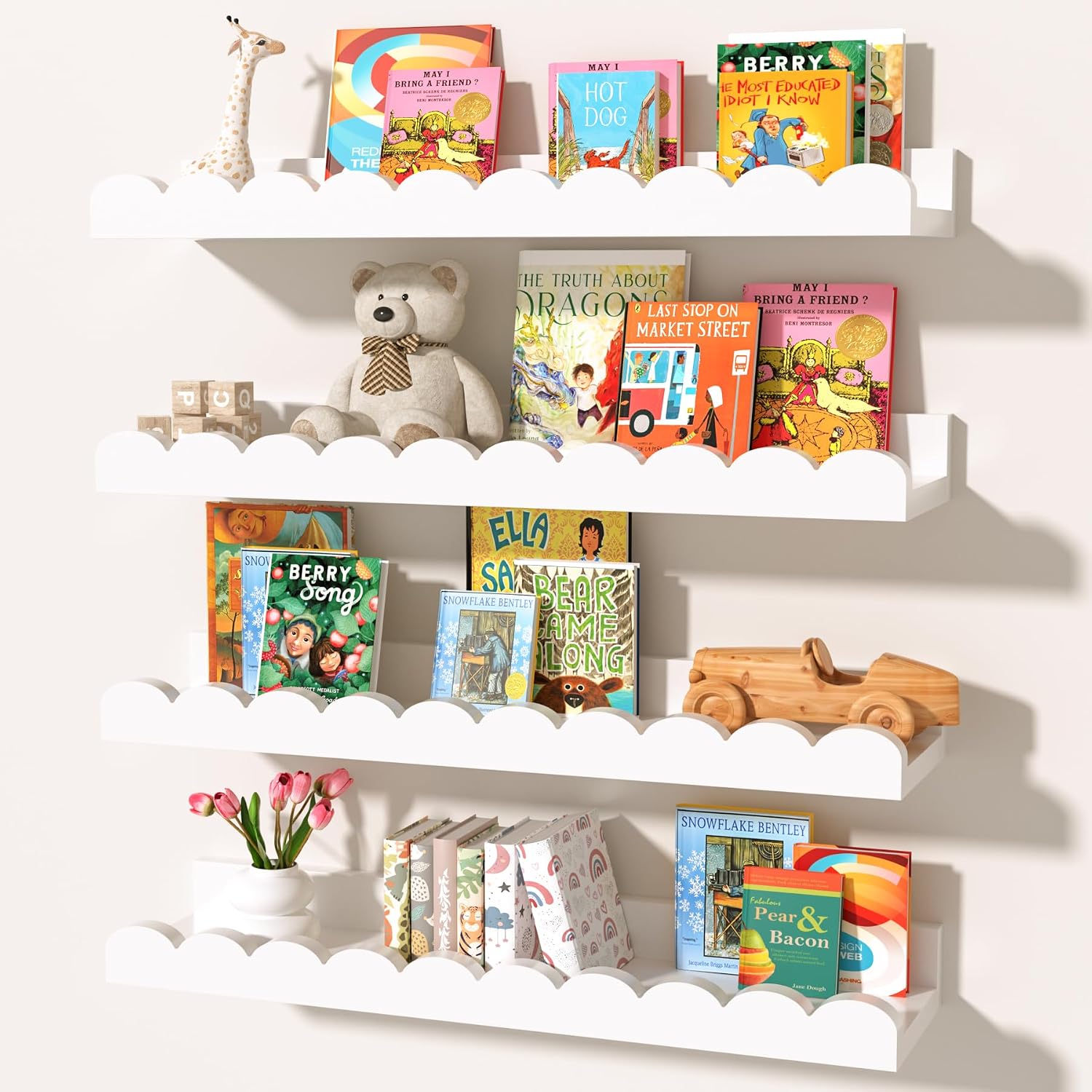 Set di 4 mensole galleggianti  - Baby Nursery Floating Shelves recensione e prezzo