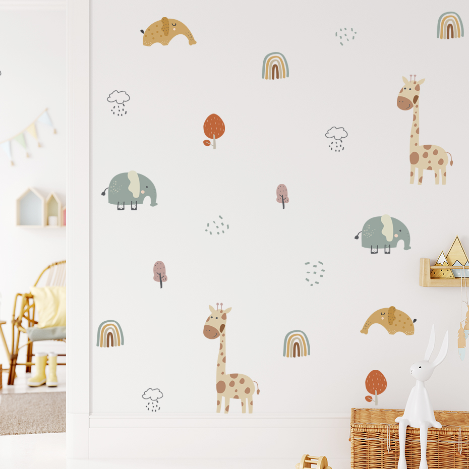 Cartoon Giraffa Elefante Anima - Baby Nursery Tree recensione e prezzo